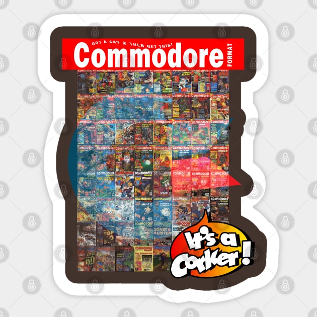 Classic Commodore 64 Commodore Format Covers Sticker by Meta Cortex